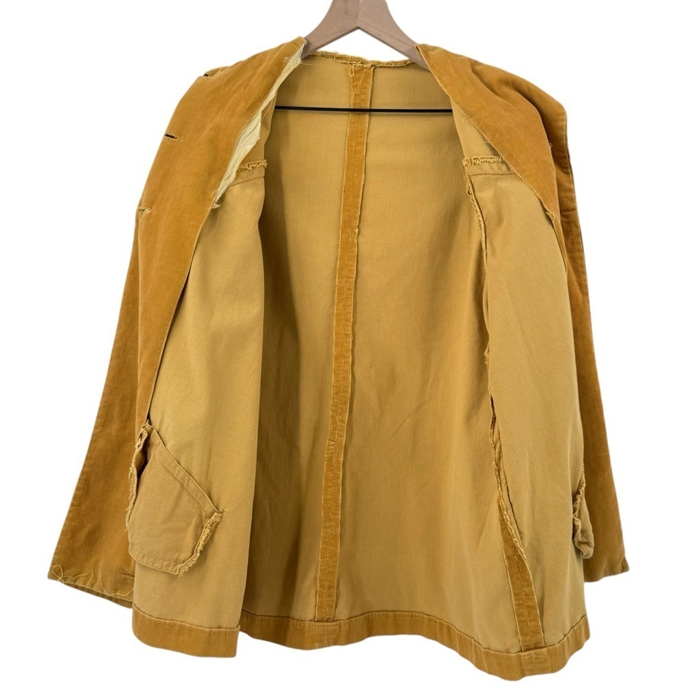 Vintage 1960s Corduroy Swing Coat Jacket Tan Yellow Nardi's of Dallas | L/XL - Picture 3 of 11